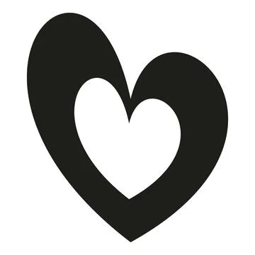 Black heart shape with white empty space Stock Illustration