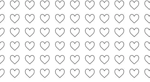 Black heart shapes on white background Stock Illustration