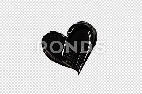 Black heart stroke symbol isolated on transparent background Modello PSD