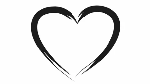 Black heart white Stock Footage 221403422