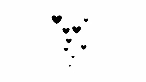 Black  hearts 2 white Stock Footage 162497630