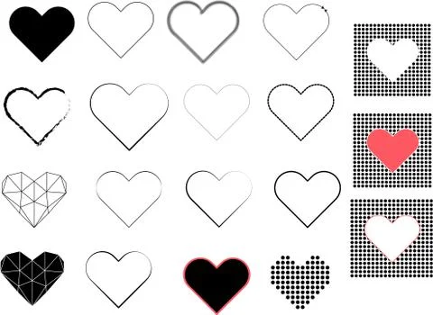 Black hearts Stock Illustration