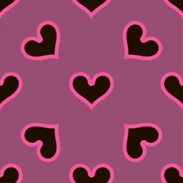Black hearts seamless background pattern Stock Illustration