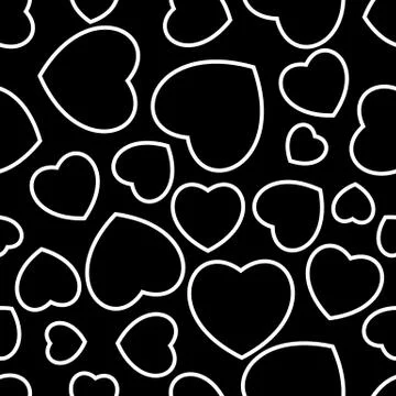 Black hearts seamless Stock Illustration