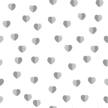 Black hearts seamless pattern Stock Illustration