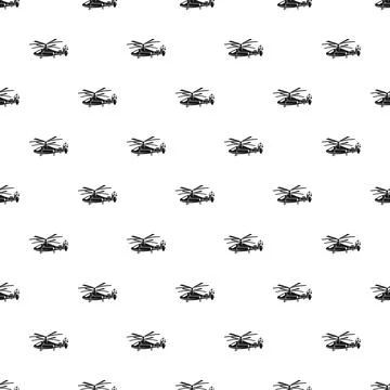 Black helicopter aircraft seamless pattern repeating background Stock Illustration