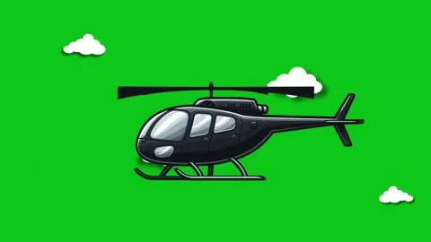 Black Helicopter Animation for Green Screen Video stock 293279593