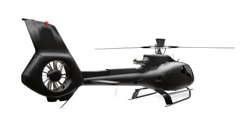 Black helicopter isolated on the white background. 3d rendering. 스톡 일러스트