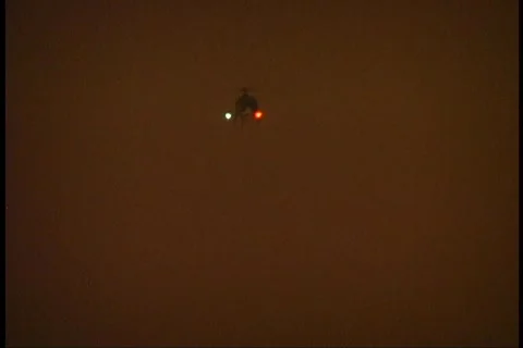 Black Helicopter at Night Stock Footage 567378