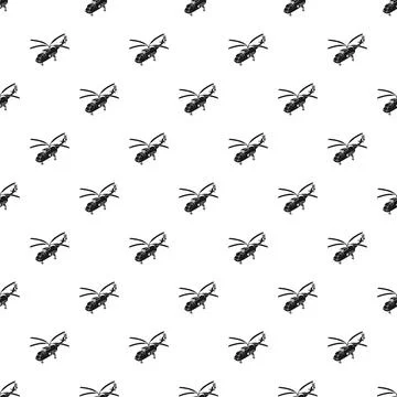 Black helicopter repeating pattern seamless background texture Illustrazione stock