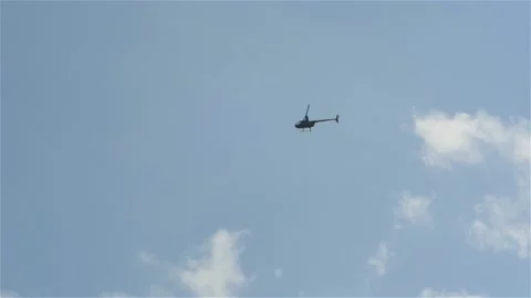 Black Helicopter In The Sky Stock Footage 137799929