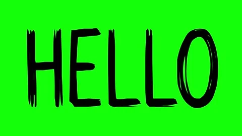 Black hello text line boil effect animation Video stock 342178982