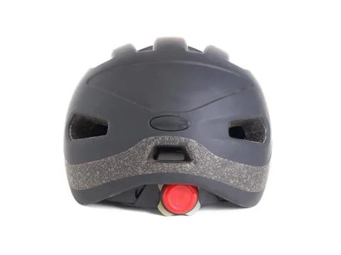 Black helmet on white background Stock Photos