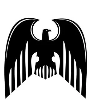 Black heraldic eagle Stock Illustration