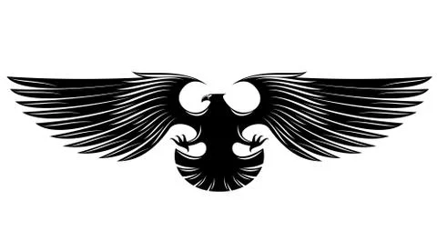 Black heraldic eagle Stock Illustration