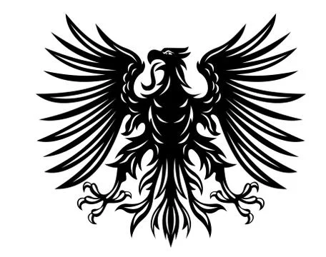 Black heraldic eagle 스톡 일러스트