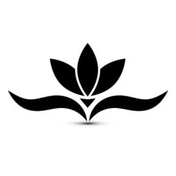Black heraldic flower Stock Illustration