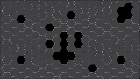 Black hexagon abstract background vector illustration Stock Illustration
