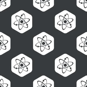 Black hexagon atom pattern Illustrazione stock