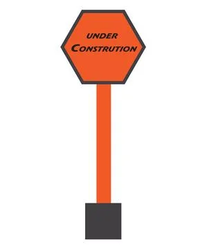 A black hexagon is attached to a thin vertical pole that stands on a small sq Stock Illustration