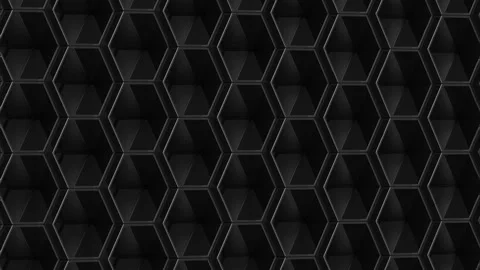 Black hexagon background. 3D render Stock Footage 85718785