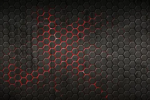 Black hexagon background and texture. Stock Illustration