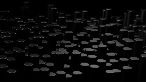 Black Hexagon Background. Loop Stock Footage 95480699
