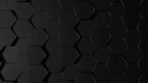 Black Hexagon Background. Loop Stock Footage 95480846