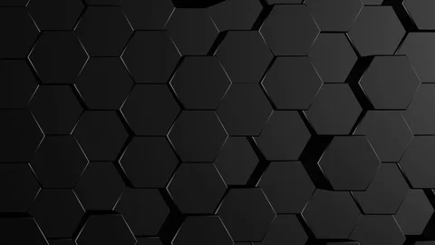 Black Hexagon Background. Loop Stock Footage 95480899