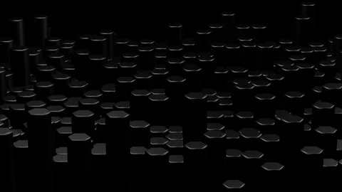 Black Hexagon Background. Loop Stock Footage 95481154