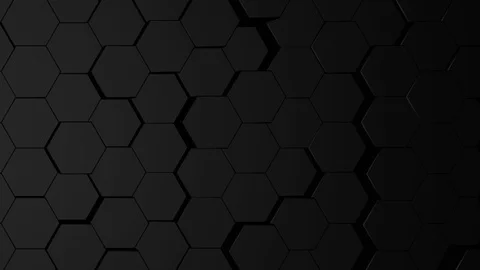 Black Hexagon Background. Loop Video stock 95481718