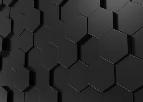 Black hexagon background Foto stock