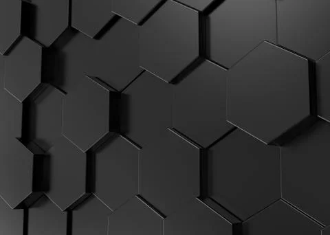 Black hexagon background Foto stock