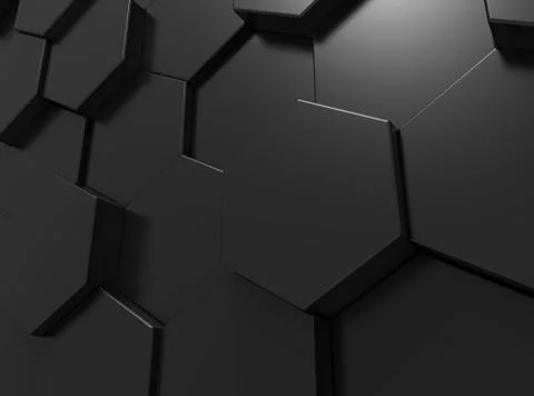 Black hexagon background Foto stock