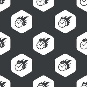Black hexagon burning time pattern Stockillustratie