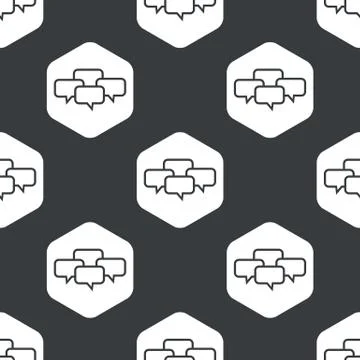 Black hexagon chat conference pattern Illustrazione stock