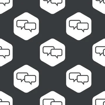 Black hexagon chat pattern 스톡 일러스트