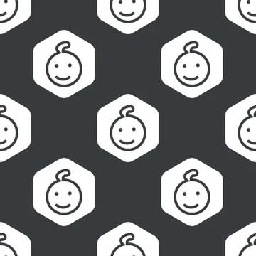 Black hexagon child pattern Stockillustratie