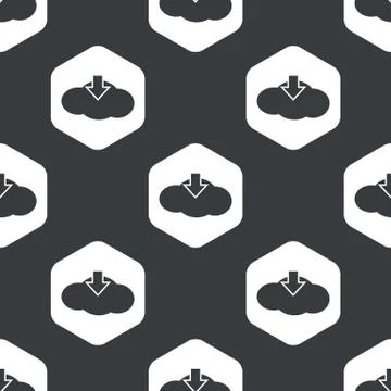 Black hexagon cloud download pattern Stock Illustration