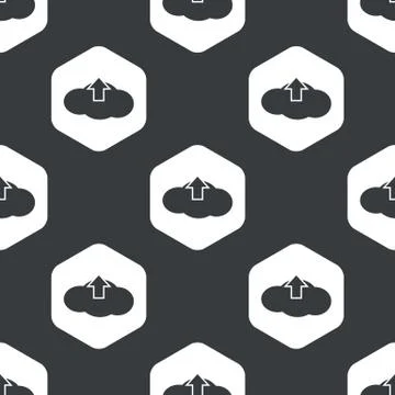 Black hexagon cloud upload pattern 스톡 일러스트