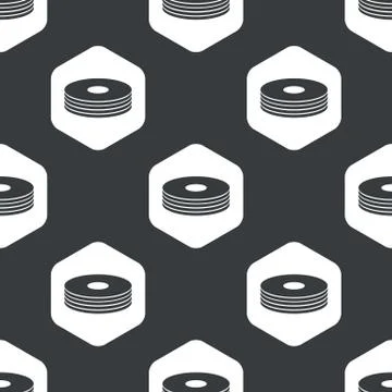 Black hexagon compact disc pattern Stock Illustration