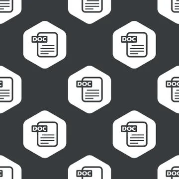 Black hexagon DOC file pattern Stock Illustration