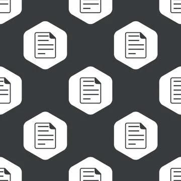 Black hexagon document pattern Stock Illustration
