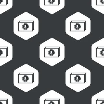 Black hexagon dollar banknote pattern Stock Illustration