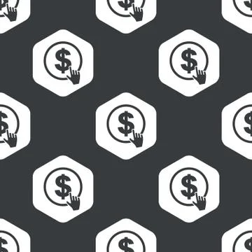 Black hexagon dollar click pattern Stockillustratie