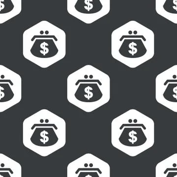 Black hexagon dollar purse pattern Illustrazione stock