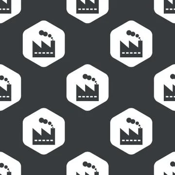 Black hexagon factory pattern Stock Illustration