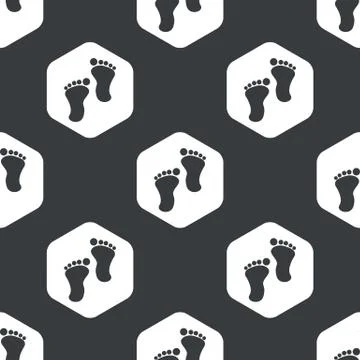 Black hexagon footprint pattern Illustrazione stock