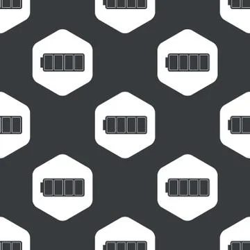 Black hexagon full battery pattern 스톡 일러스트