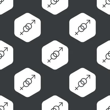 Black hexagon gender signs pattern イラスト素材